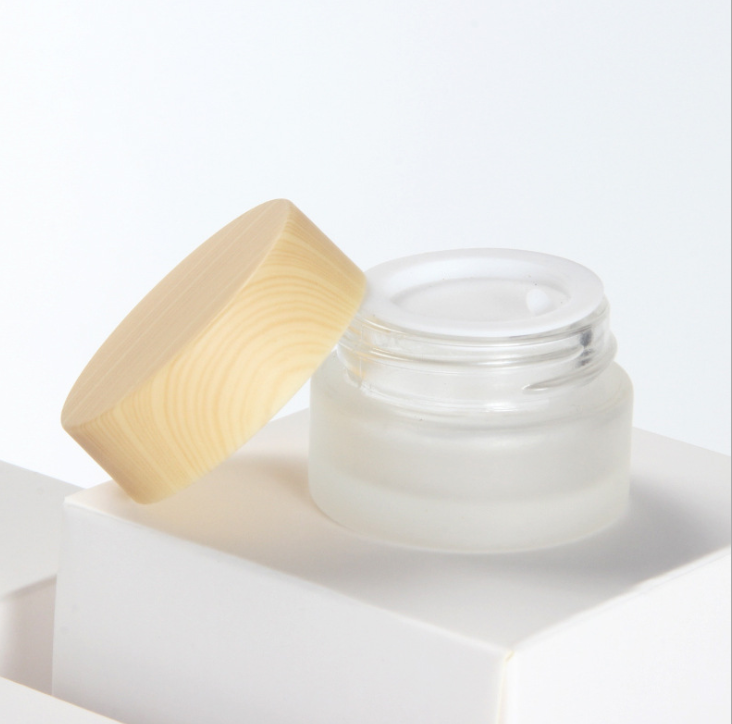 custom logo matt frosted clear glass jar cream bottle