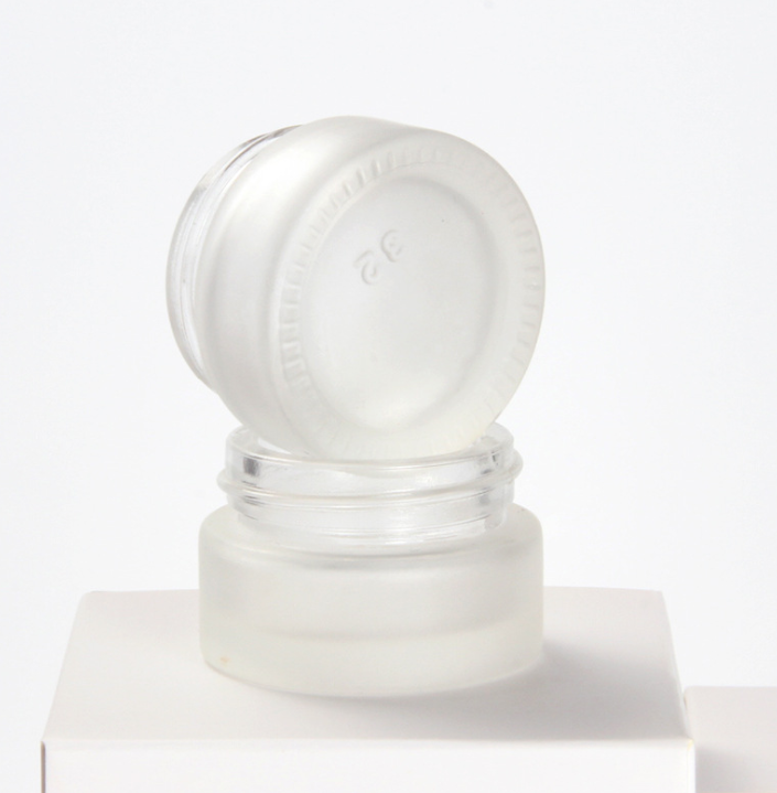 custom logo matt frosted clear glass jar cream bottle