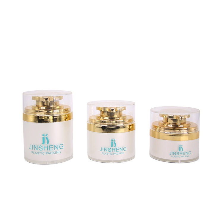 custom logo new design empty 30ml 50ml 80ml cosmetic frosted white acrylic airless pump cream jar