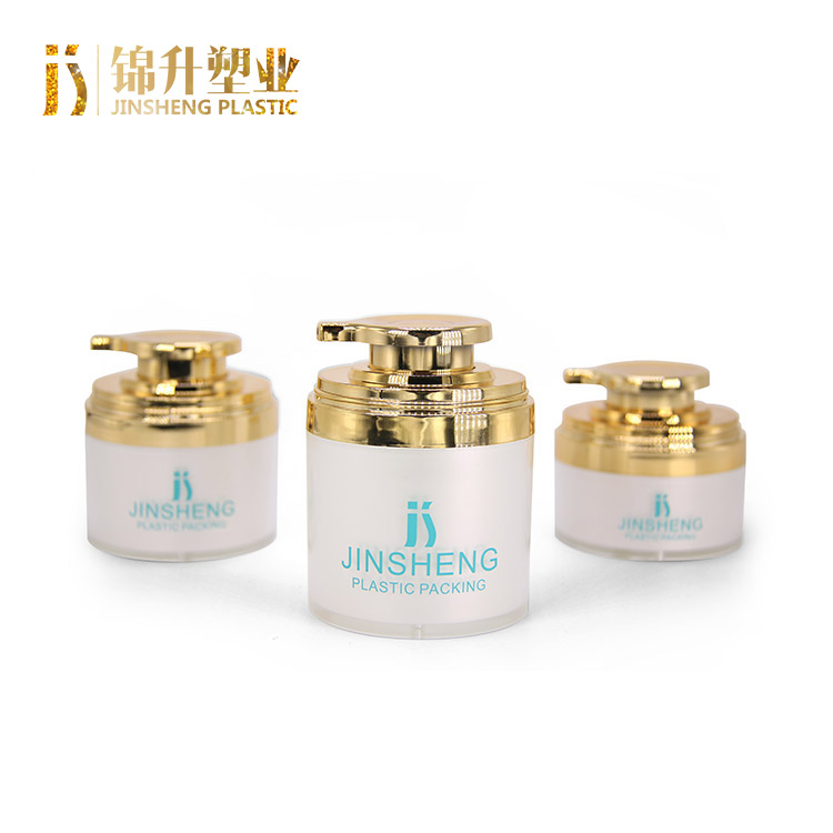 custom logo new design empty 30ml 50ml 80ml cosmetic frosted white acrylic airless pump cream jar