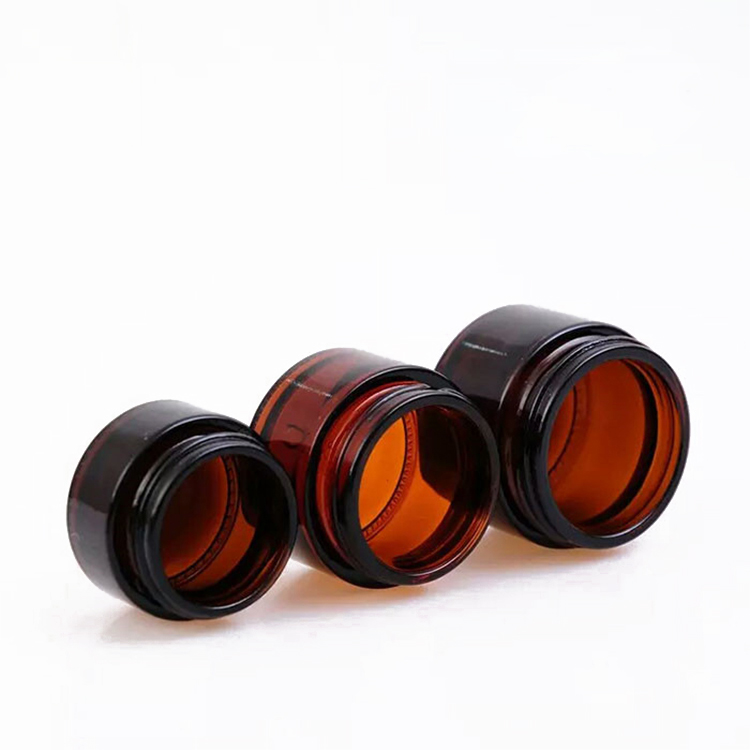 custom logo round20g 30g 50g 100g 120g Cosmetic Wide Mouth Cream Glass Jar dark amber glass jar with Screw Lid