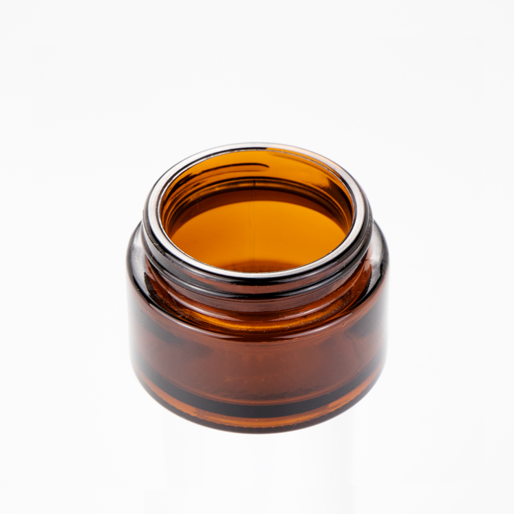 custom logo round20g 30g 50g 100g 120g Cosmetic Wide Mouth Cream Glass Jar dark amber glass jar with Screw Lid