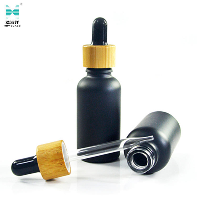 custom logo wooden cap green blue amber bottle for essential oil with dropper