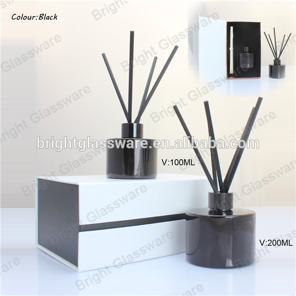 custom luxury design 100ml color plating empty reed glass diffuser perfume bottle bottle with gift box package