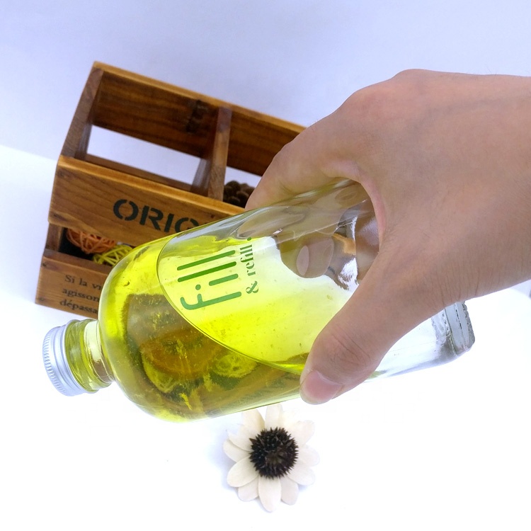 custom made 350ml boston round glass bottle 12oz kombucha bottle with aluminum metal lids for cold pressed drinks juice coffee