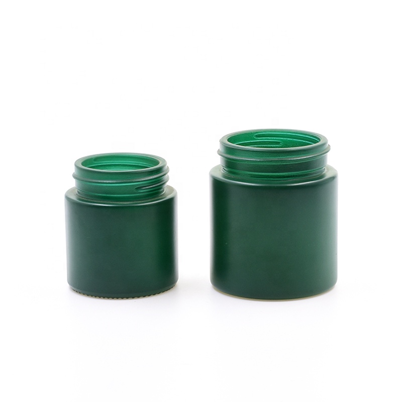 custom made 4oz 120ml empty round green straight sided Wax Container Child Proof Jars Herb Concentrate Container glass Bottle