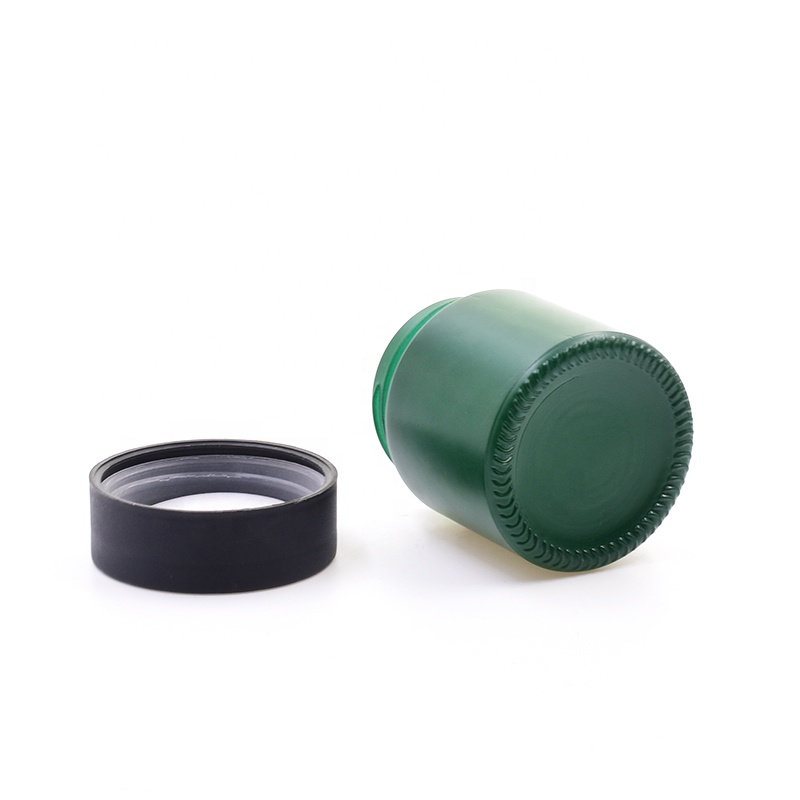 custom made 4oz 120ml empty round green straight sided Wax Container Child Proof Jars Herb Concentrate Container glass Bottle