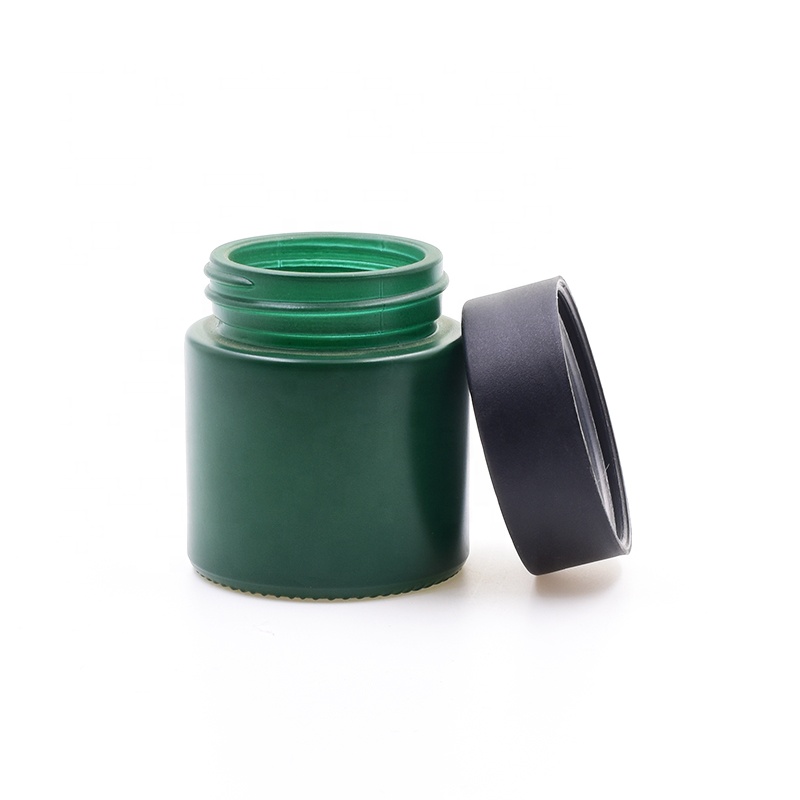 custom made 4oz 120ml empty round green straight sided Wax Container Child Proof Jars Herb Concentrate Container glass Bottle
