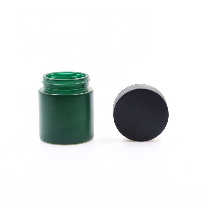 custom made 4oz 120ml empty round green straight sided Wax Container Child Proof Jars Herb Concentrate Container glass Bottle