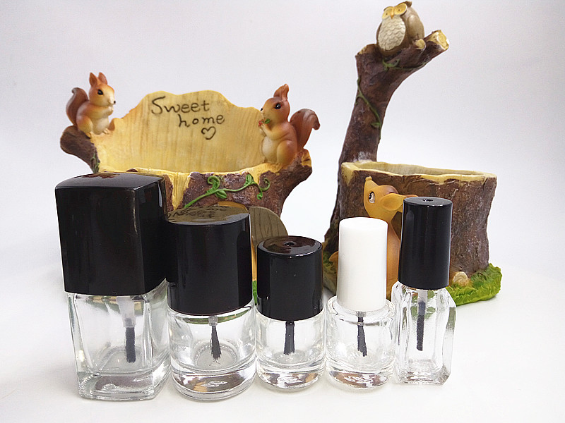 custom made 5g 10ml matte black square empty uv gel nail polish bottle