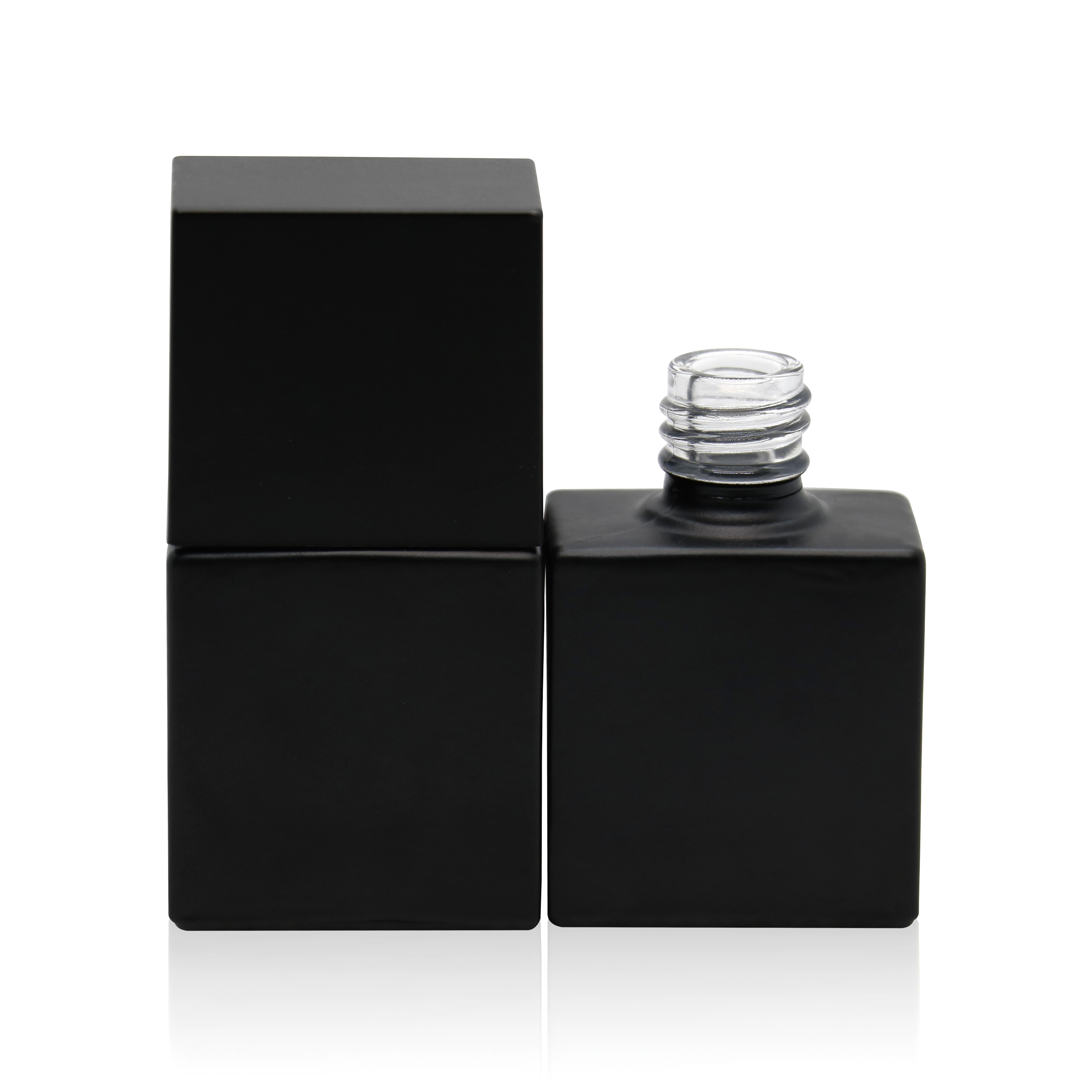 custom made 5g 10ml matte black square empty uv gel nail polish bottle