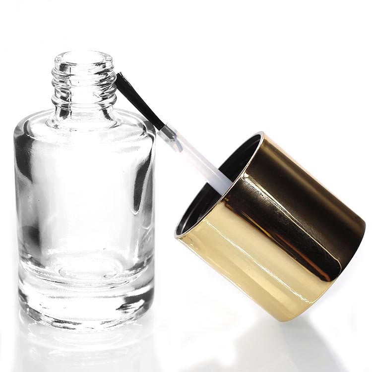 custom made 5ml-15ml cylinder glass uv gel empty nail polish bottle with brush