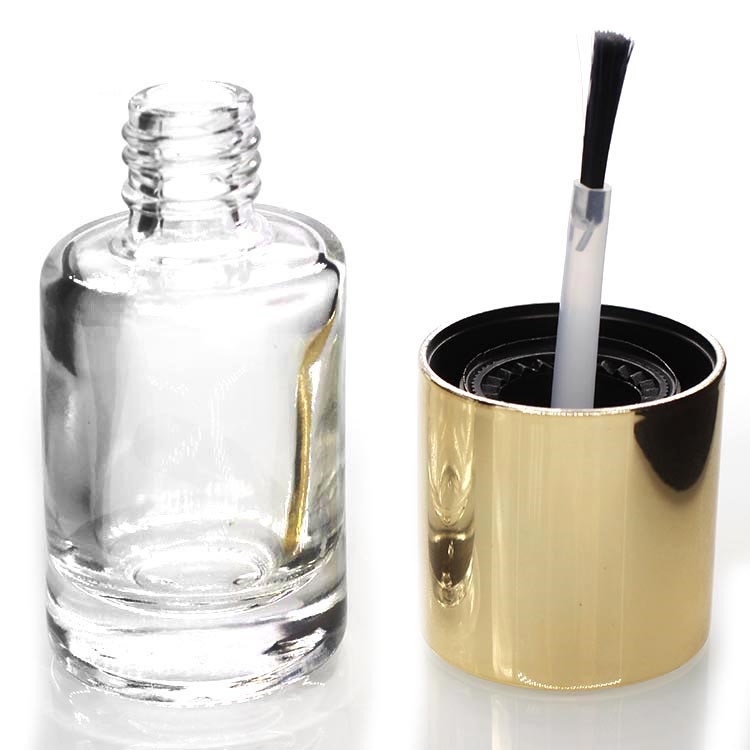 custom made 5ml-15ml cylinder glass uv gel empty nail polish bottle with brush