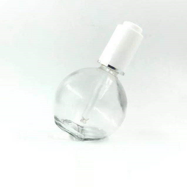 custom made 80ml cylinder glass uv gel empty nail polish bottle with brush
