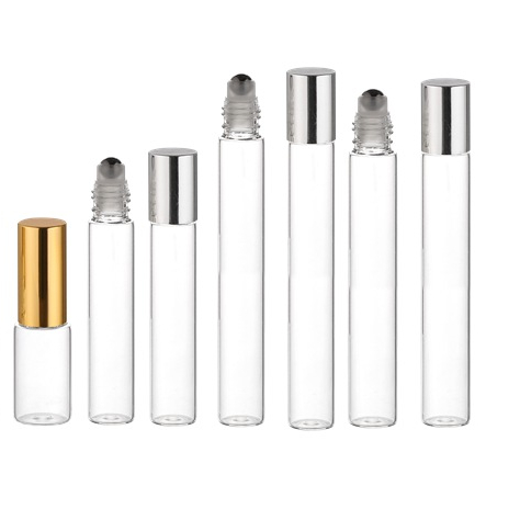 custom made empty perfume clear glass roll on bottle