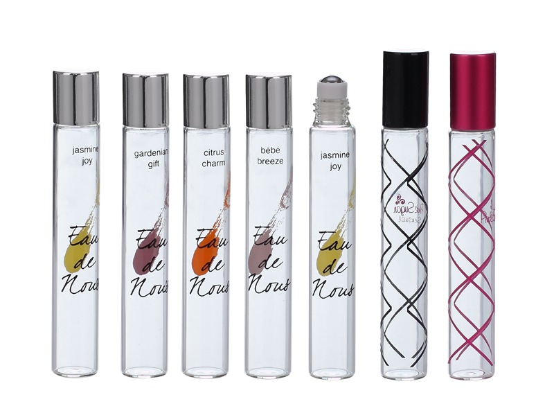 custom made empty perfume clear glass roll on bottle