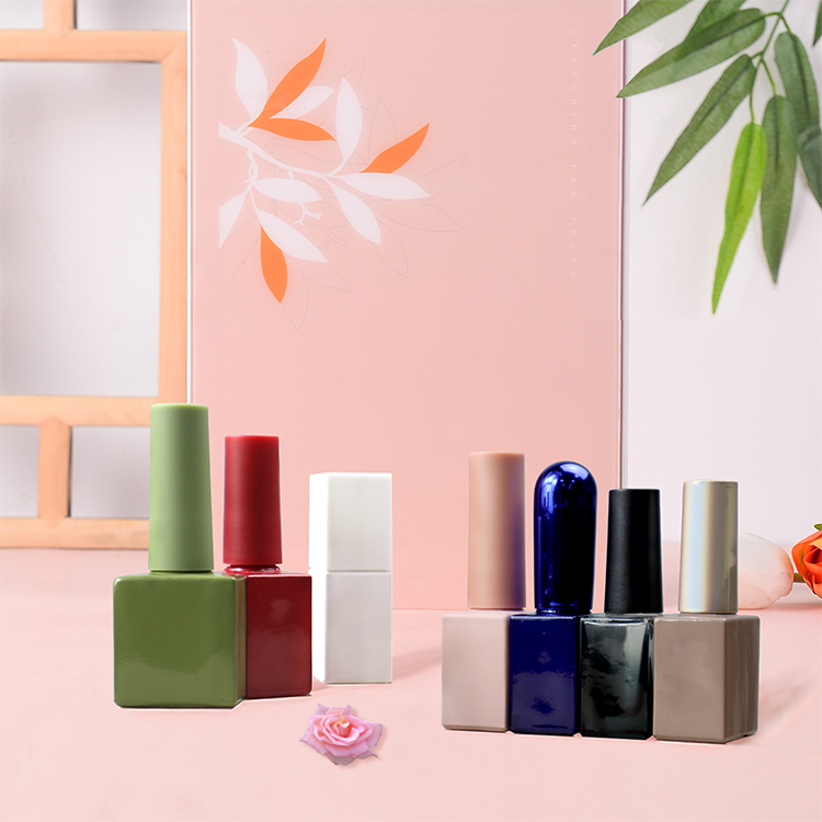custom made empty uv gel inflatable nail polish bottle white square