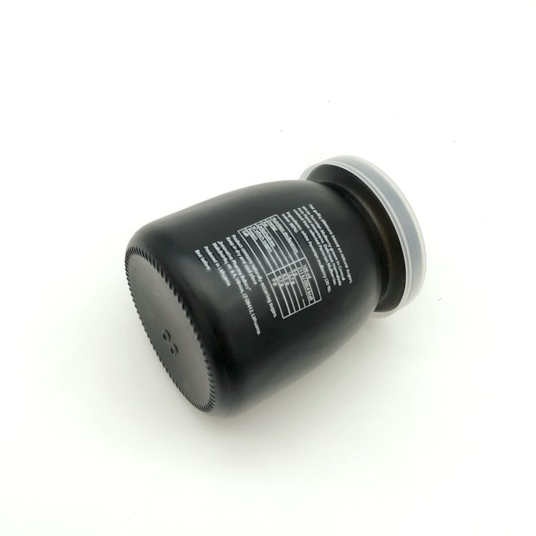 custom made100ml 200ml Black color glass pudding jar with plastic cap and cork