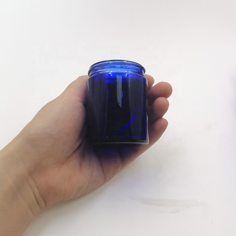 custom metalized cap Alu lid spray glossy blue 3oz metal storage weeds herbs 120ml face cream bottle glass jar silver gold