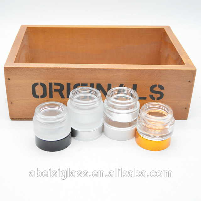 custom mini clear and frosted glass containers jar for with screw cap