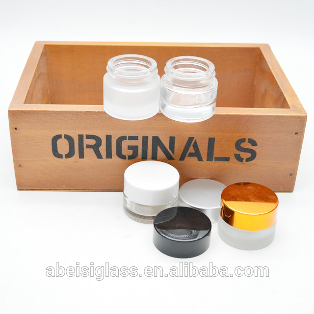 custom mini clear and frosted glass containers jar for with screw cap