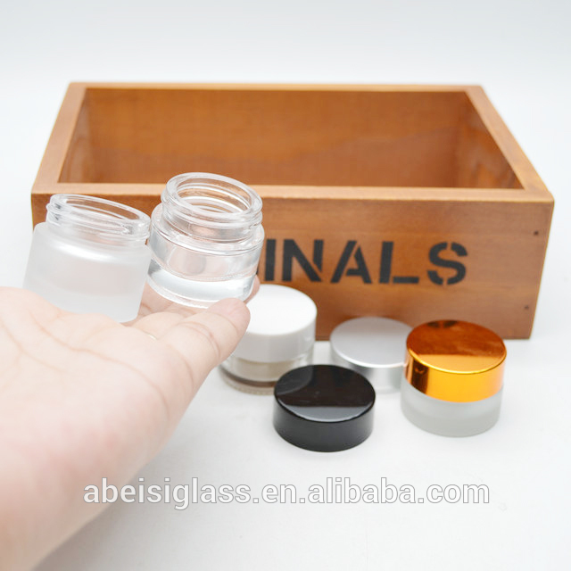 custom mini clear and frosted glass containers jar for with screw cap