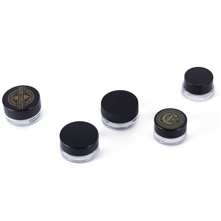 custom mini cosmetic container portable 3ml 5ml 10ml concentrate jar eye cream glass jar with printing logo screw cap