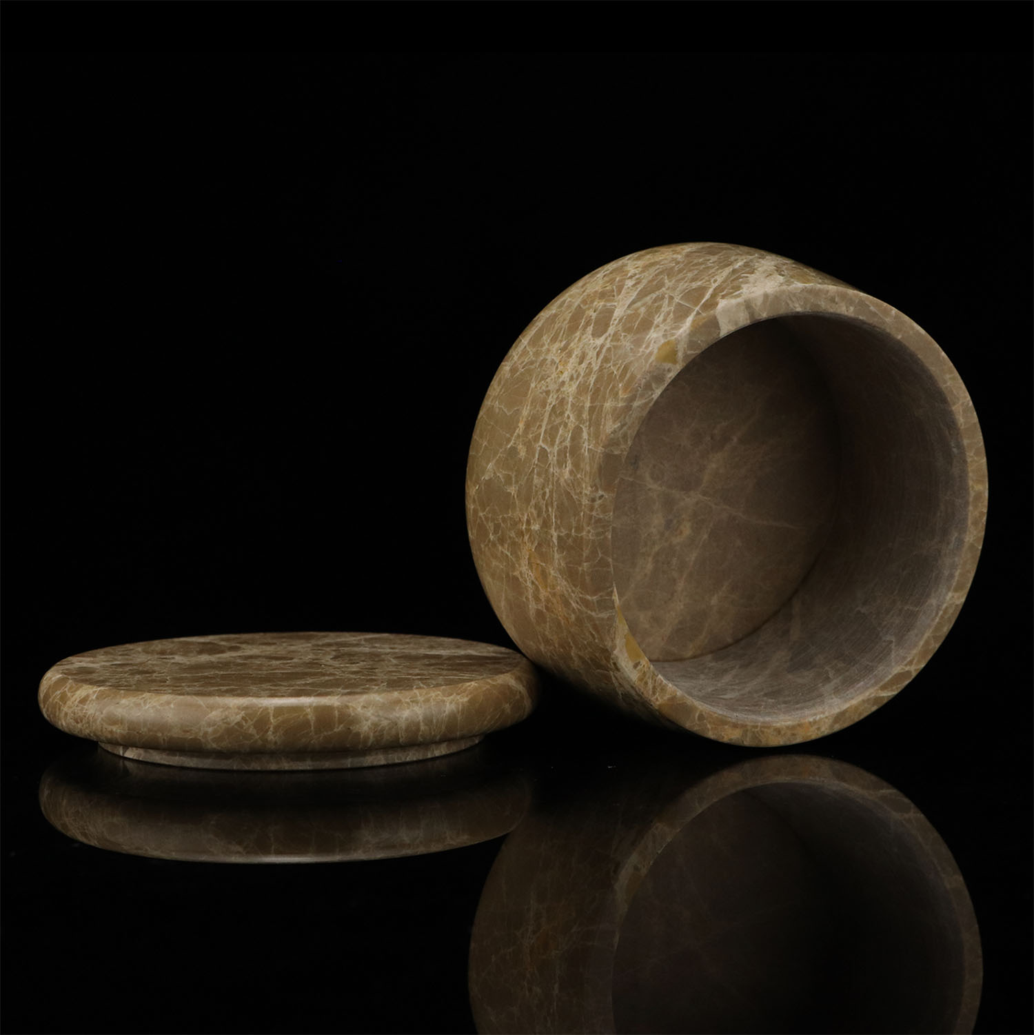 custom natural marble or stone storage jar canister with lid make your bathroom and kitchen worktop tidy