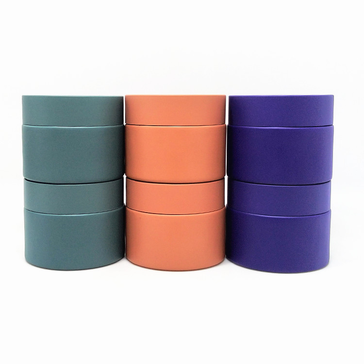 custom painting matte purple classic round glass jar for cosmetic packaging 1oz