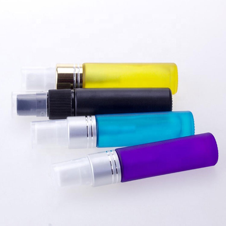 custom perfume atomizer refillable green/ amber/ blue/ black /clear 10ml empty glass perfume bottle with sprayer