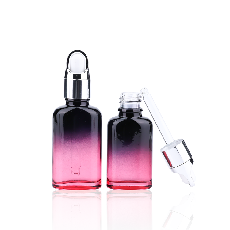 custom pink black gradient massage oil applicator bottles fragrance body oil bottle glass dropper bottle