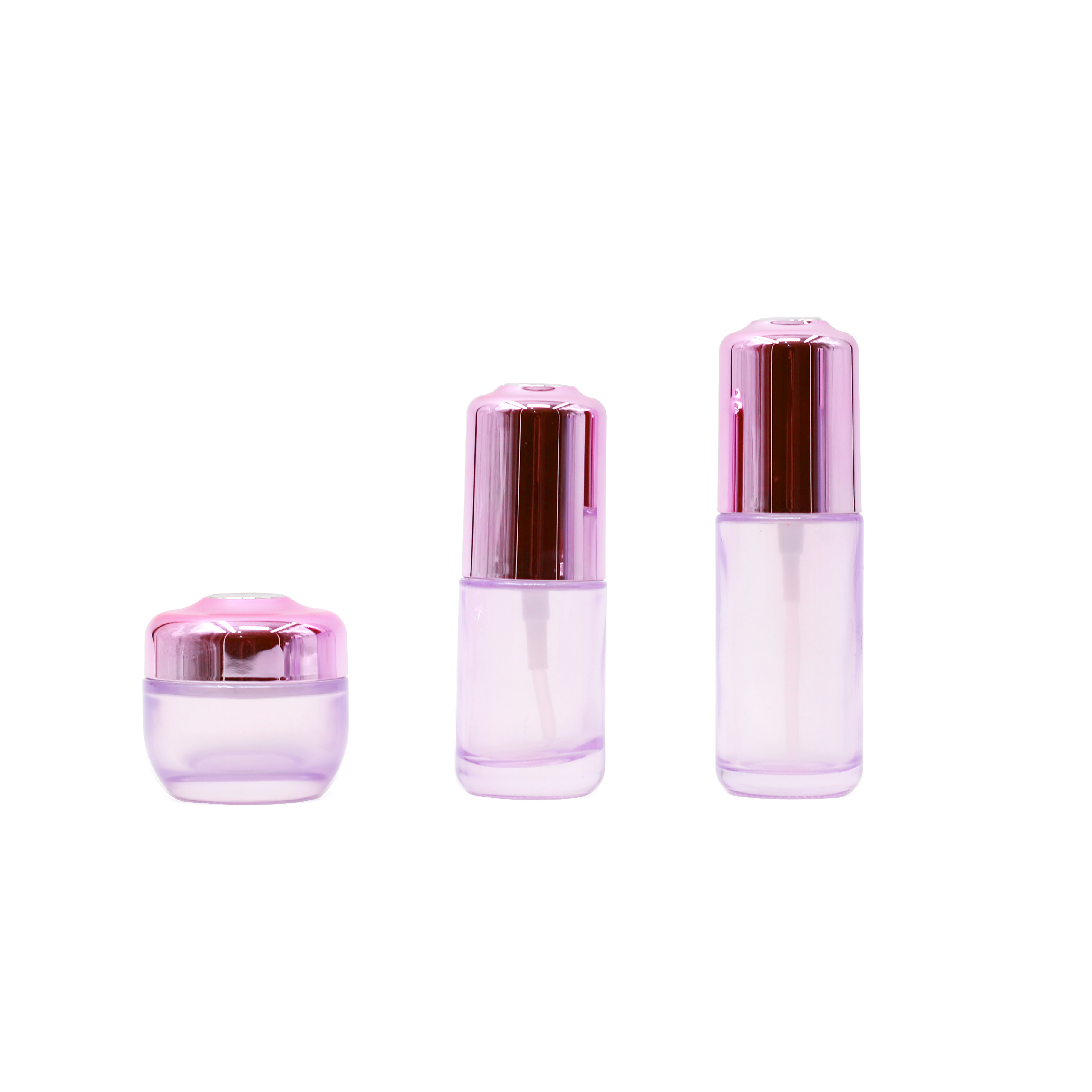 custom pink cosmetic serum 30ml 40ml 100ml 120ml 130ml 140ml 30g 50g  glass bottle with lotion pump