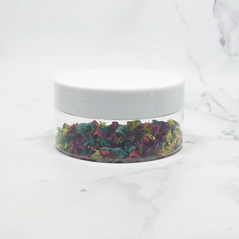 custom pink metal lid empty clear plastic 300 ml pet jar