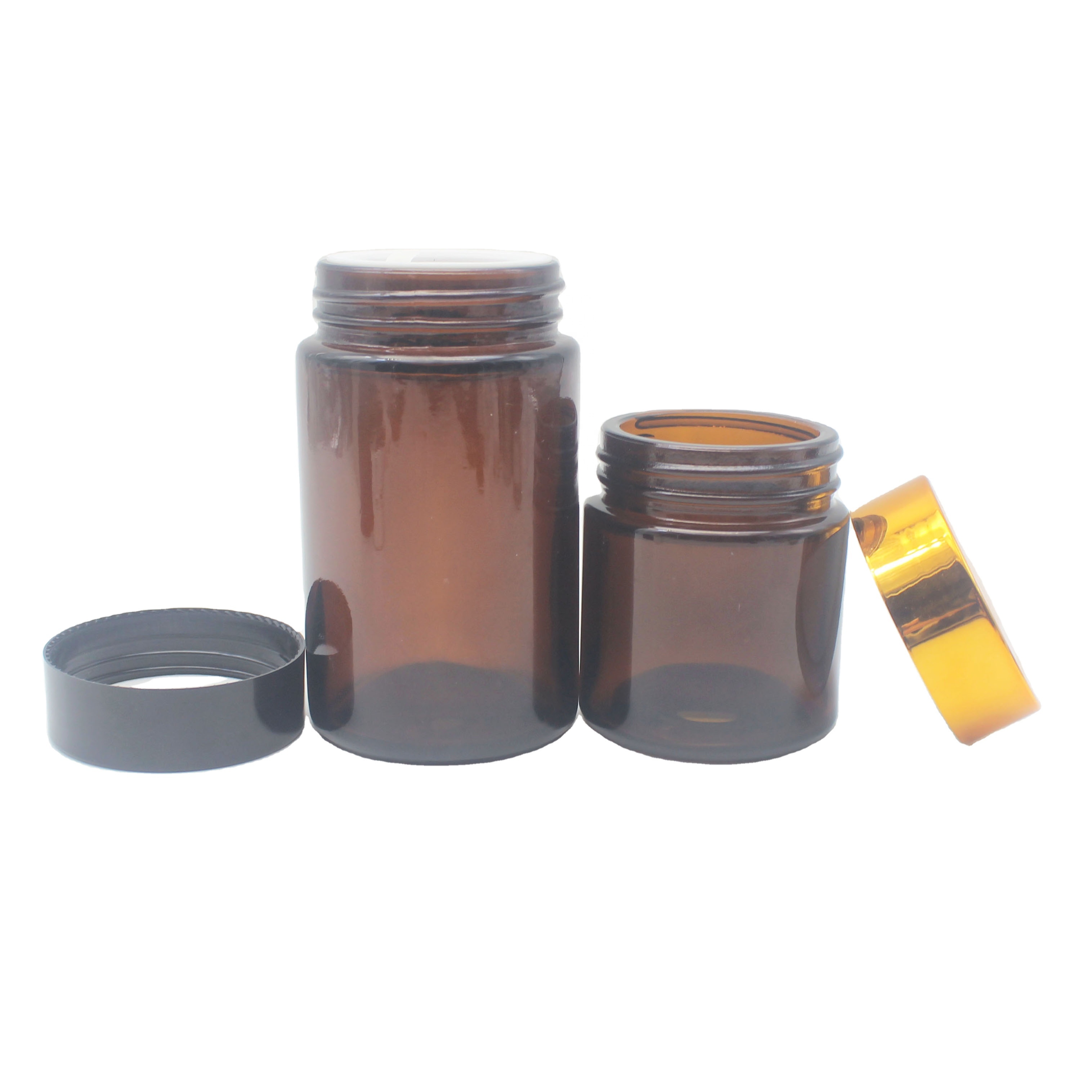 custom print amber honey candle cosmetic cream packaging jar luxury glass cream jar GCJ-041