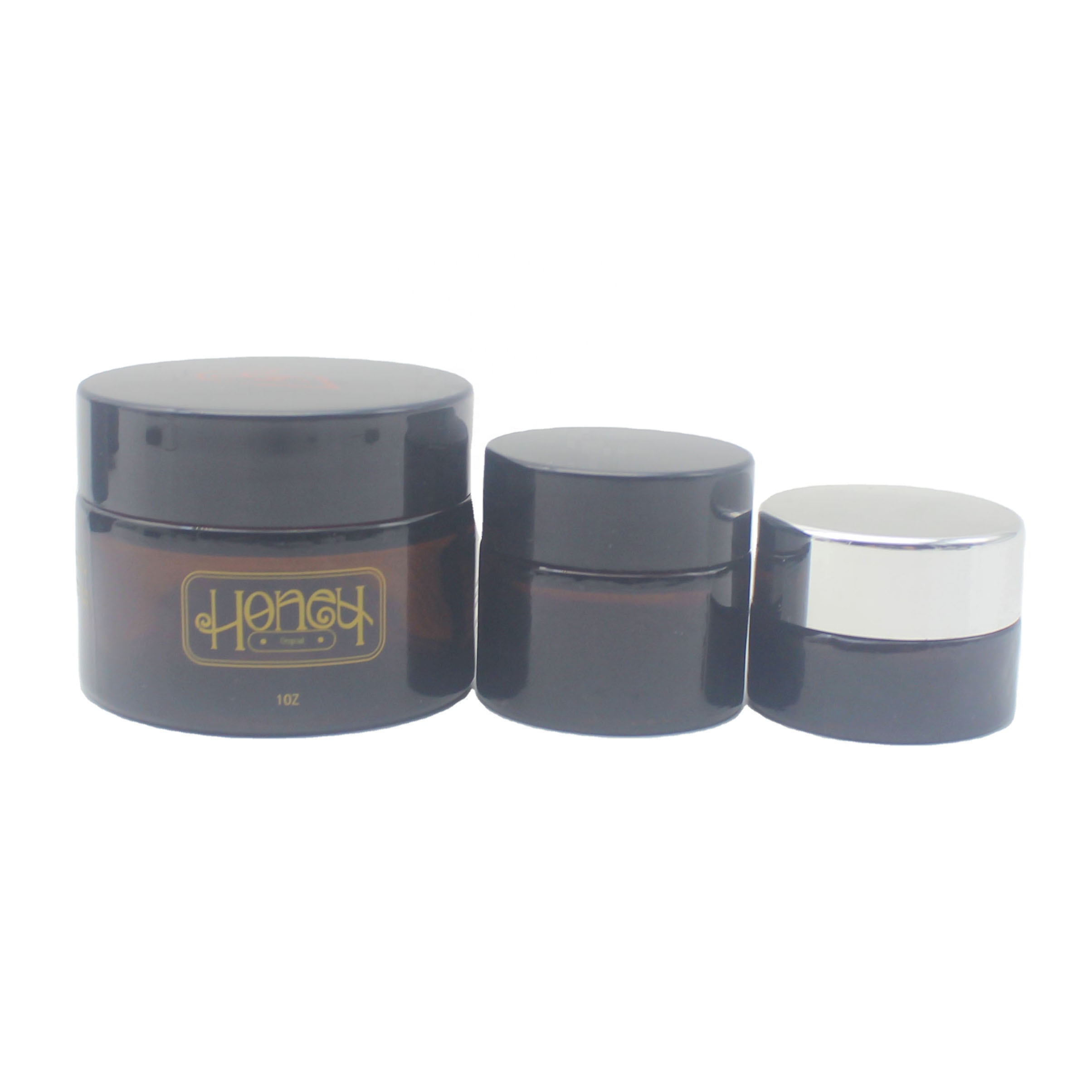 custom print amber honey candle cosmetic cream packaging jar luxury glass cream jar GCJ-041