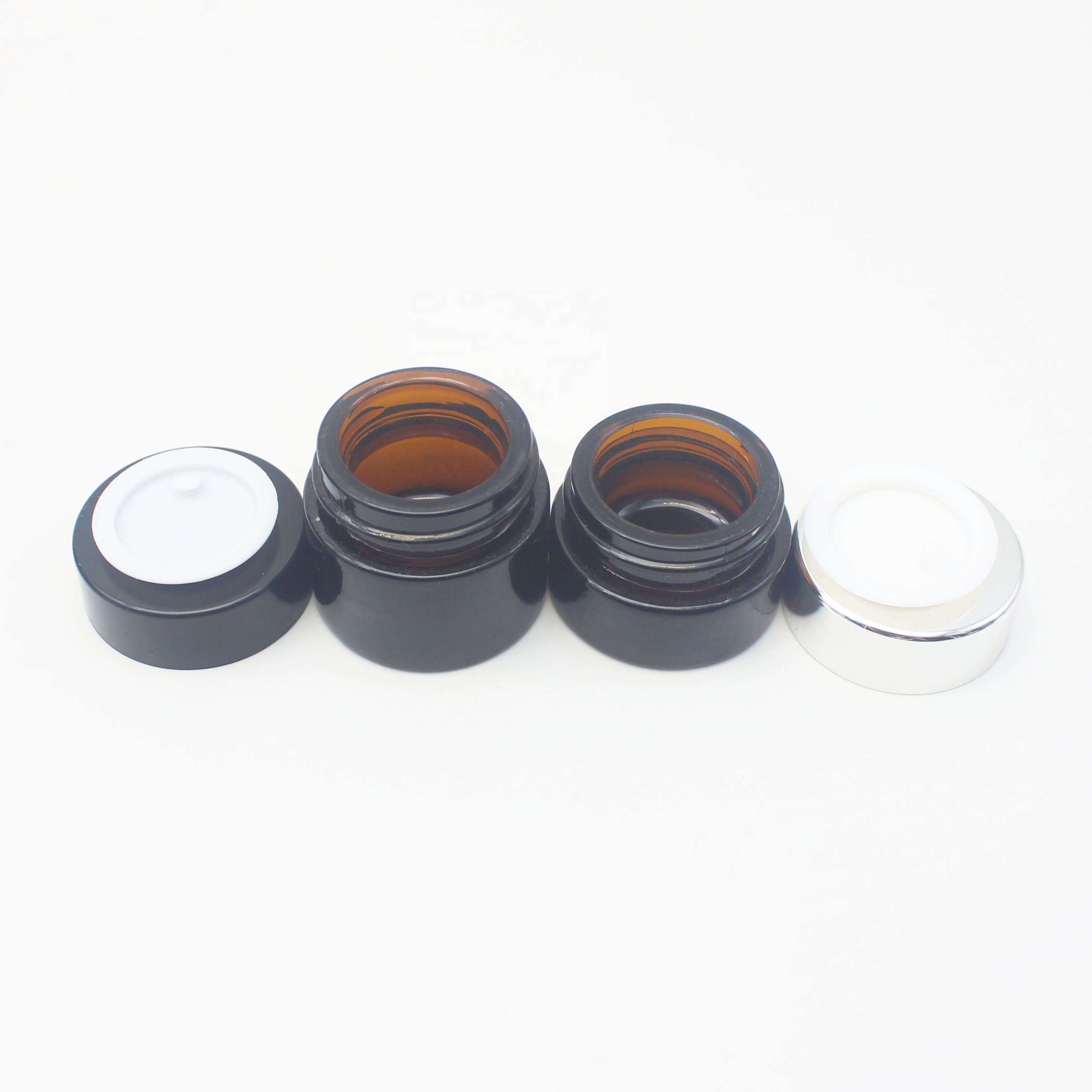 custom print amber honey candle cosmetic cream packaging jar luxury glass cream jar GCJ-041