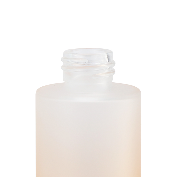 custom printing flat shoulder frosted clear glass dropper bottle glass oil bottle with dropper