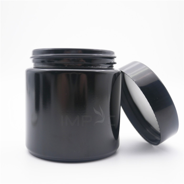 custom printing screw round black empty thick glass candle jar with lids 100ml