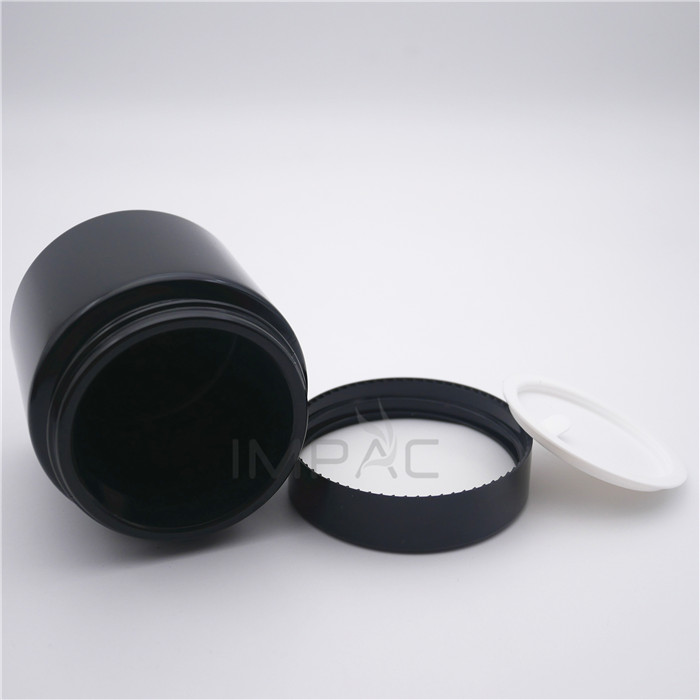 custom printing screw round black empty thick glass candle jar with lids 100ml