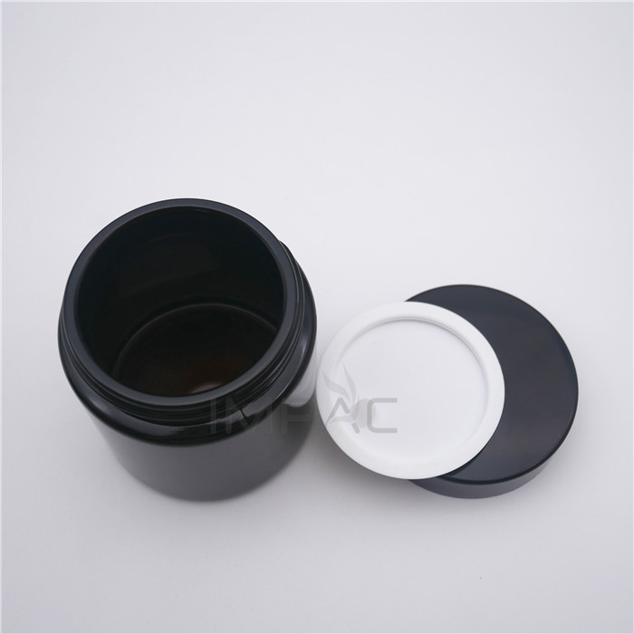 custom printing screw round black empty thick glass candle jar with lids 100ml