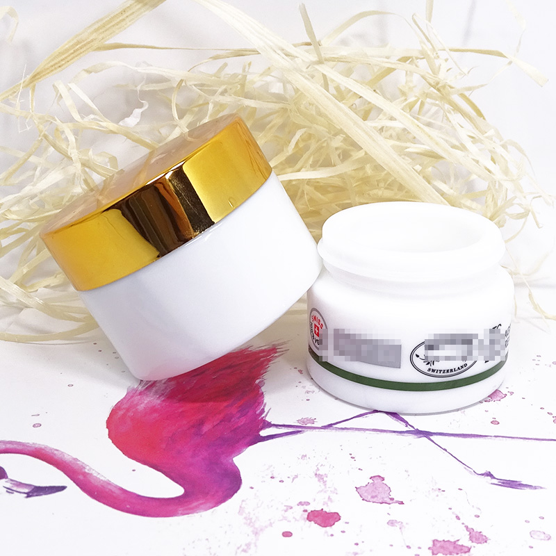 custom rose gold metal lid white glass round 15g eye cream jar for cosmetic packaging