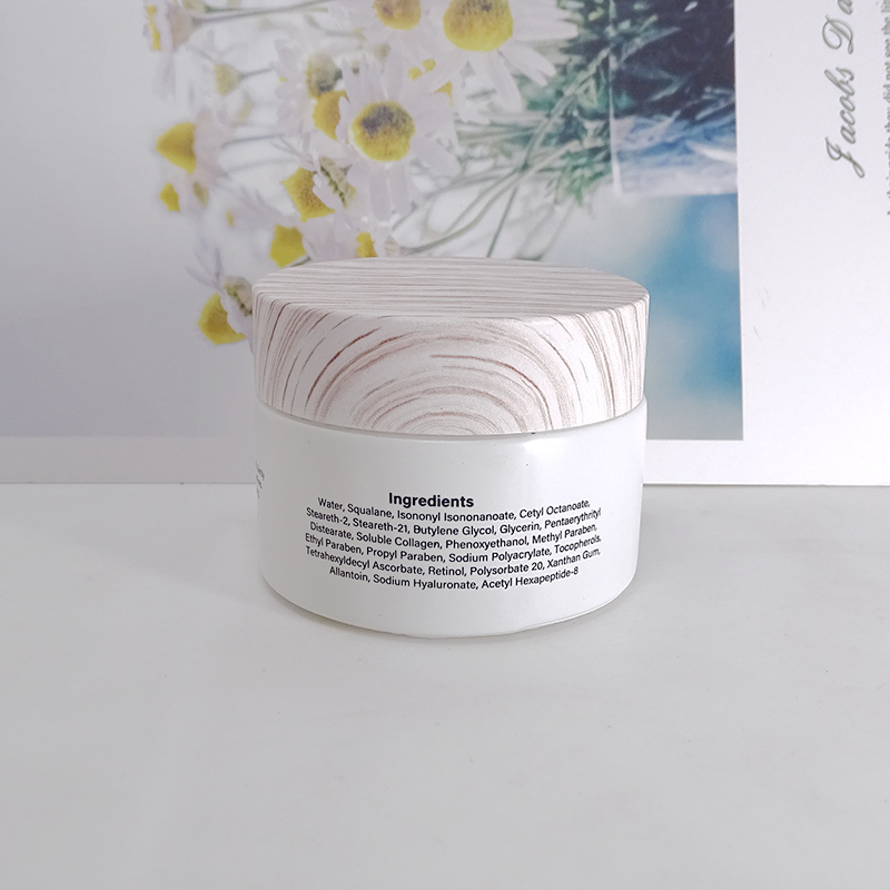 custom rose gold metal lid white glass round 15g eye cream jar for cosmetic packaging