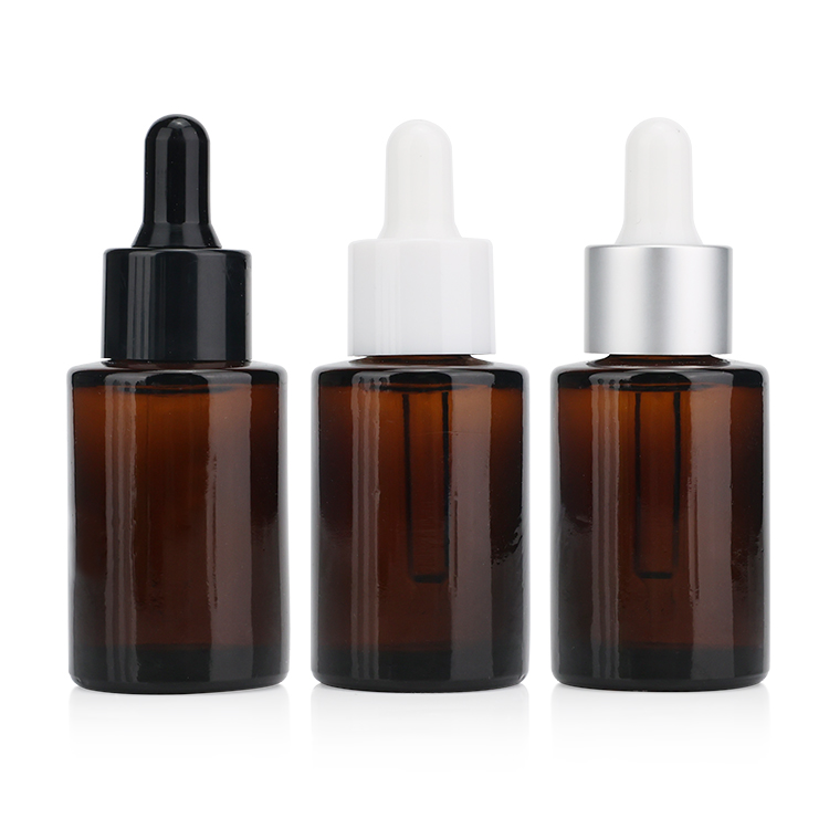 custom serum bottle 30ml essential oil bottle clear/frosted 30ml flat shoulder glass dropper bottle for skincare packaging