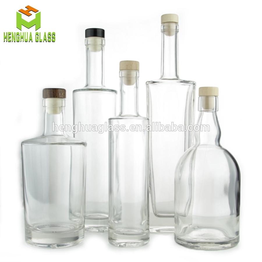 custom shape 700ml 750ml Crystal glass bottle for vodka spirits gin liquor rum
