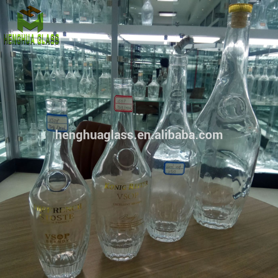 custom shape 700ml 750ml Crystal glass bottle for vodka spirits gin liquor rum