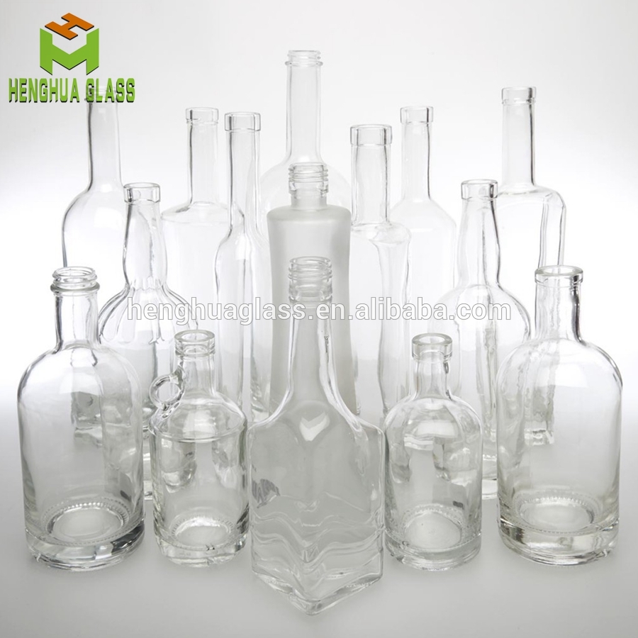 custom shape 700ml 750ml Crystal glass bottle for vodka spirits gin liquor rum