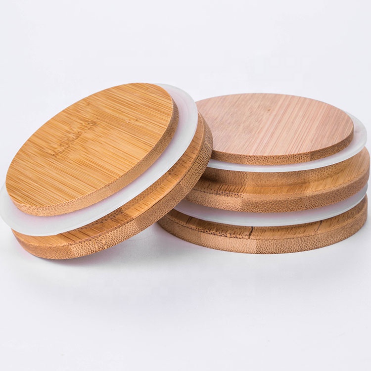 custom shape airtight bamboo lid bulk empty glass storage spice jar