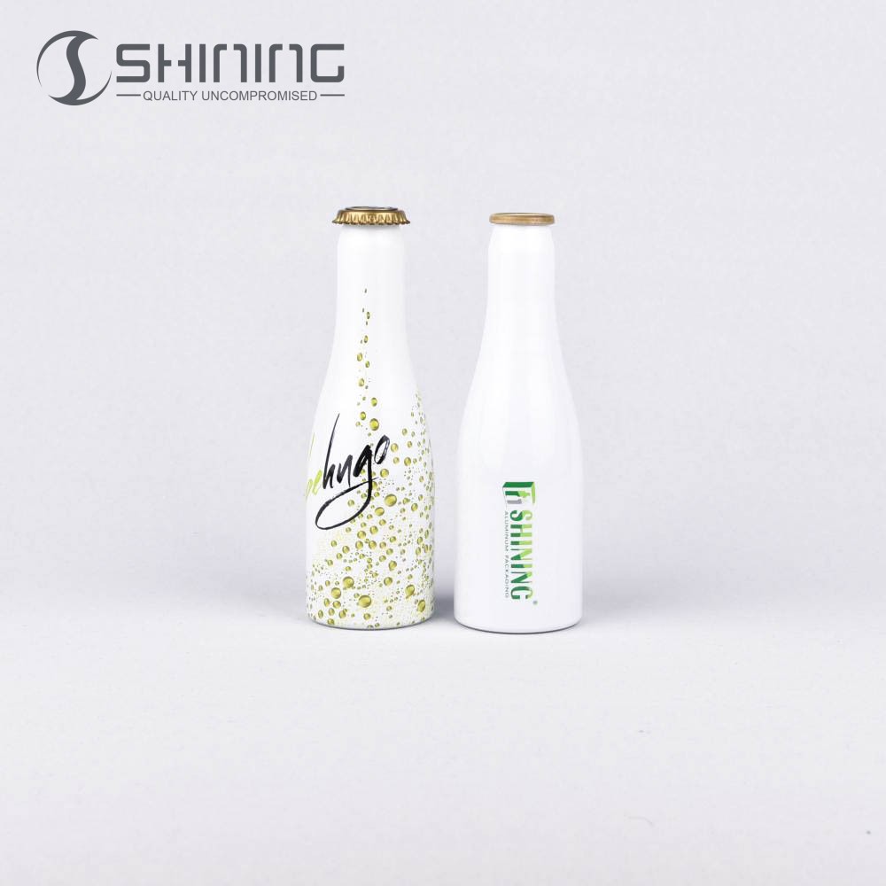 custom shape aluminum beer bottle with pull ring
