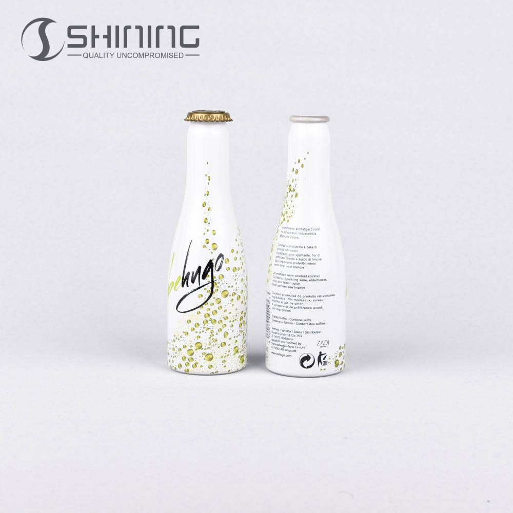custom shape aluminum beer bottle with pull ring