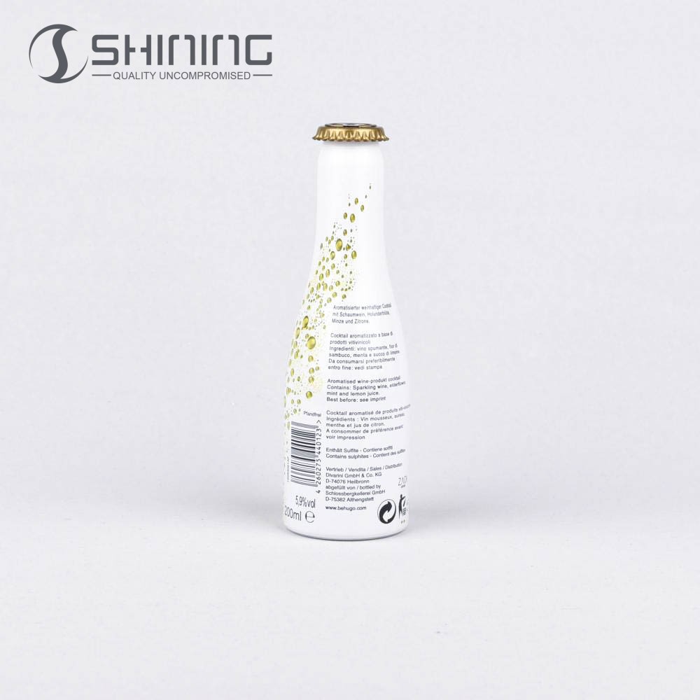 custom shape aluminum beer bottle with pull ring